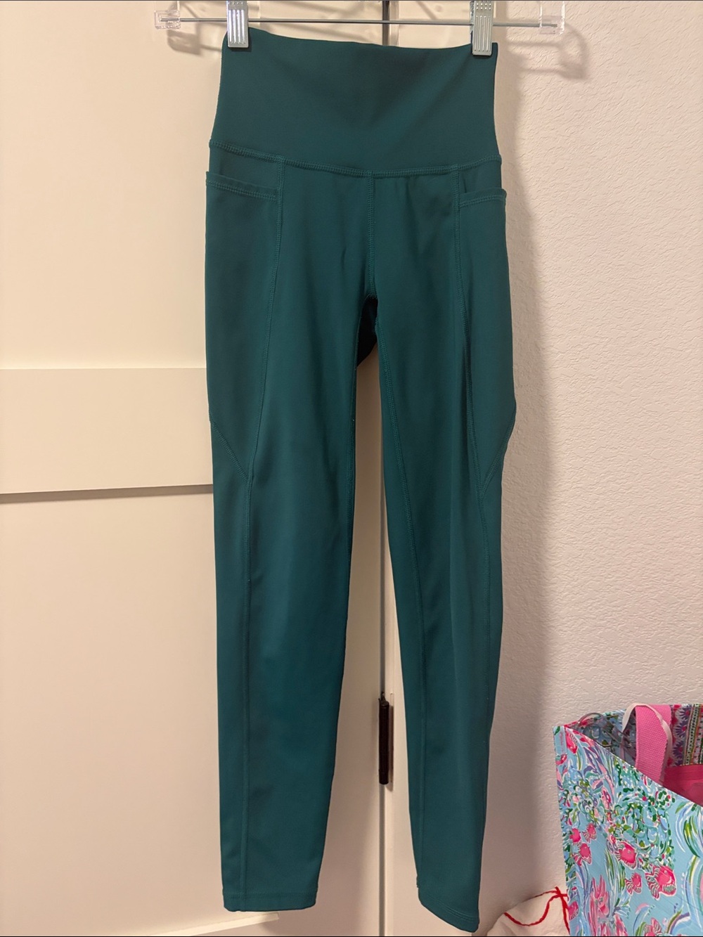 Lilly Pulitzer High-Waist Teal Active Leggings XXS